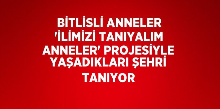 BİTLİSLİ ANNELER 'İLİMİZİ TANIYALIM ANNELER' PROJESİYLE YAŞADIKLARI ŞEHRİ TANIYOR