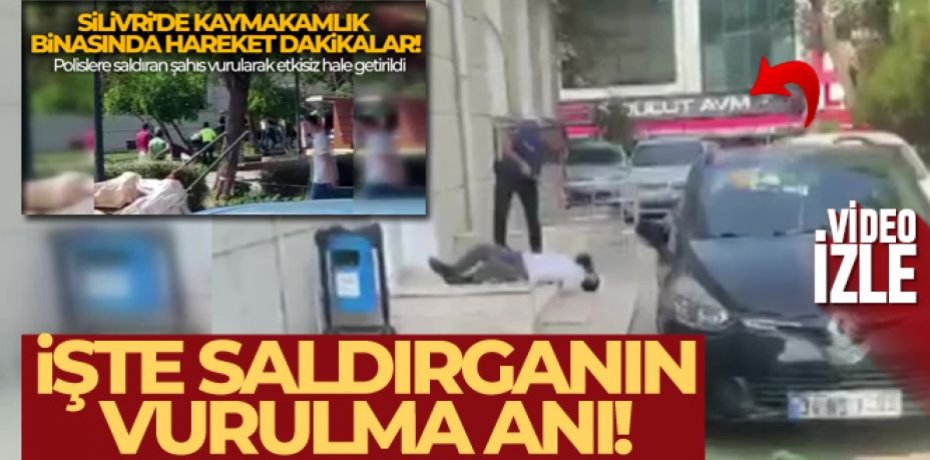 Polise saldıran zanlının vurulma anı kamerada