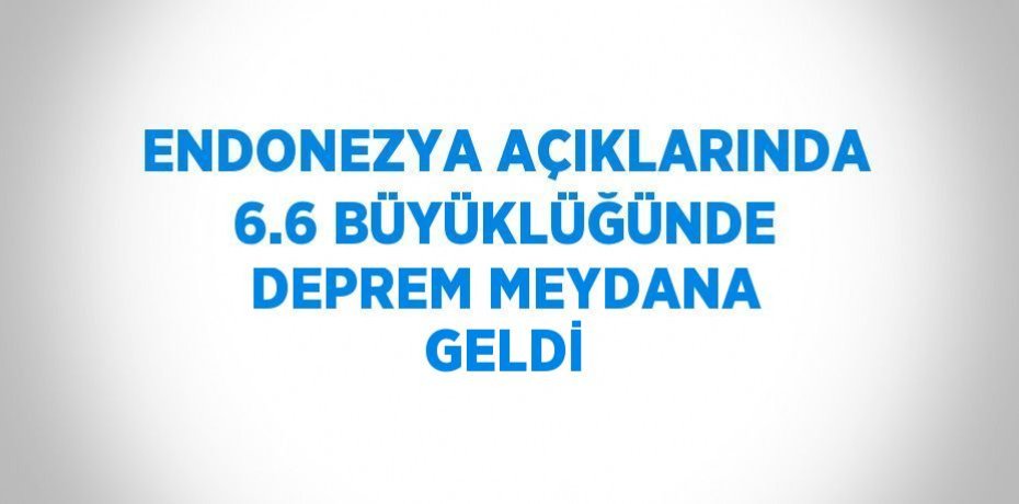 ENDONEZYA AÇIKLARINDA 6.6 BÜYÜKLÜĞÜNDE DEPREM MEYDANA GELDİ