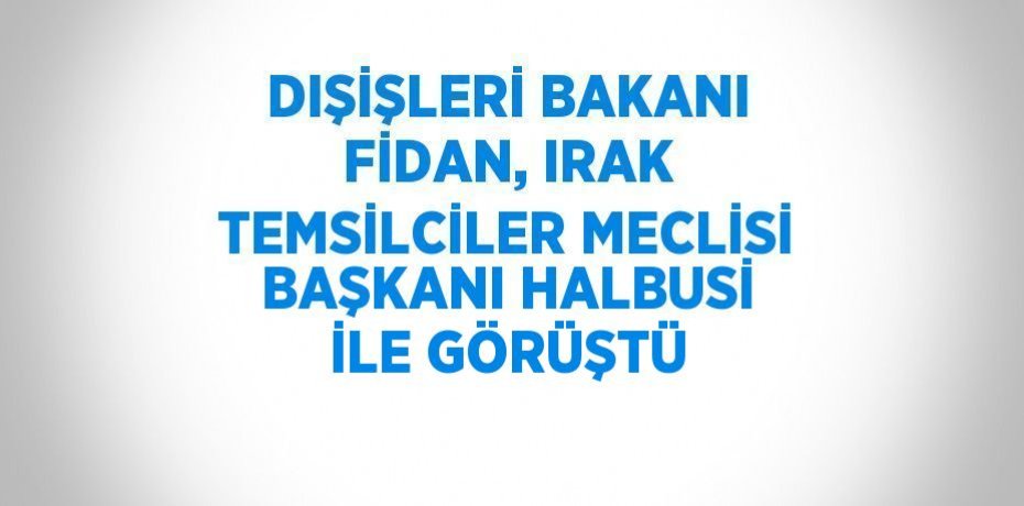 DIŞİŞLERİ BAKANI FİDAN, IRAK TEMSİLCİLER MECLİSİ BAŞKANI HALBUSİ İLE GÖRÜŞTÜ