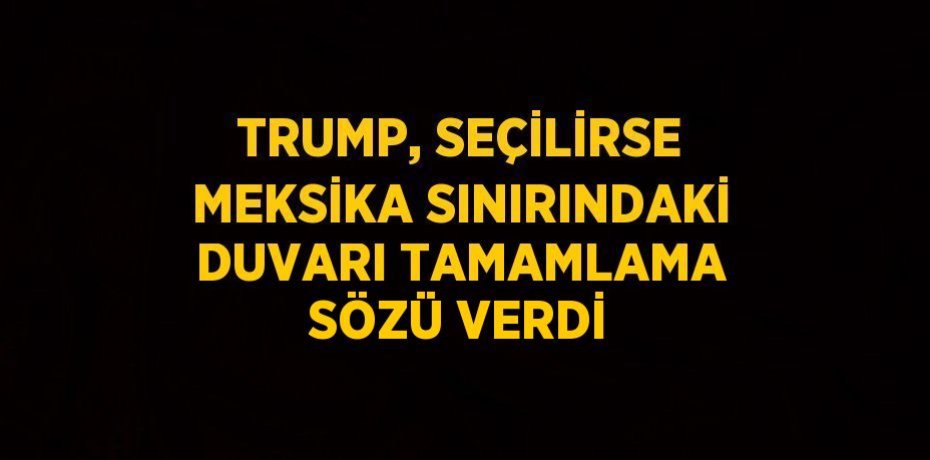 TRUMP, SEÇİLİRSE MEKSİKA SINIRINDAKİ DUVARI TAMAMLAMA SÖZÜ VERDİ