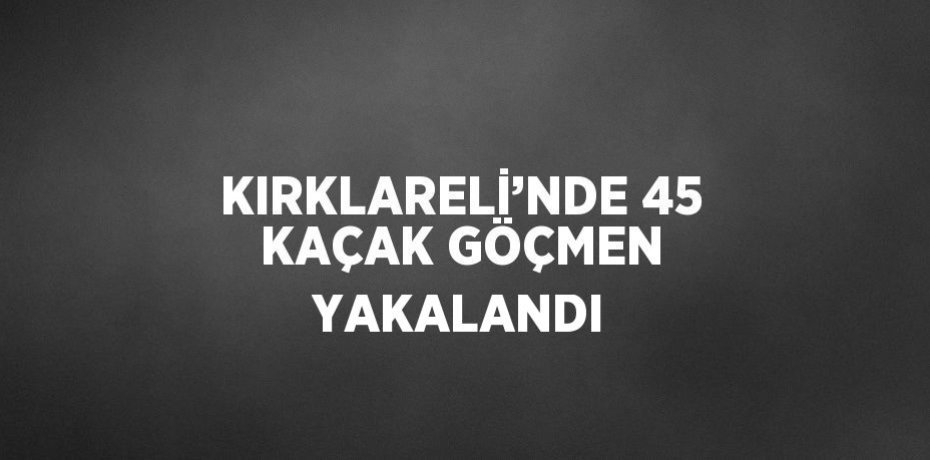 KIRKLARELİ’NDE 45 KAÇAK GÖÇMEN YAKALANDI