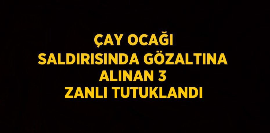 ÇAY OCAĞI SALDIRISINDA GÖZALTINA ALINAN 3 ZANLI TUTUKLANDI