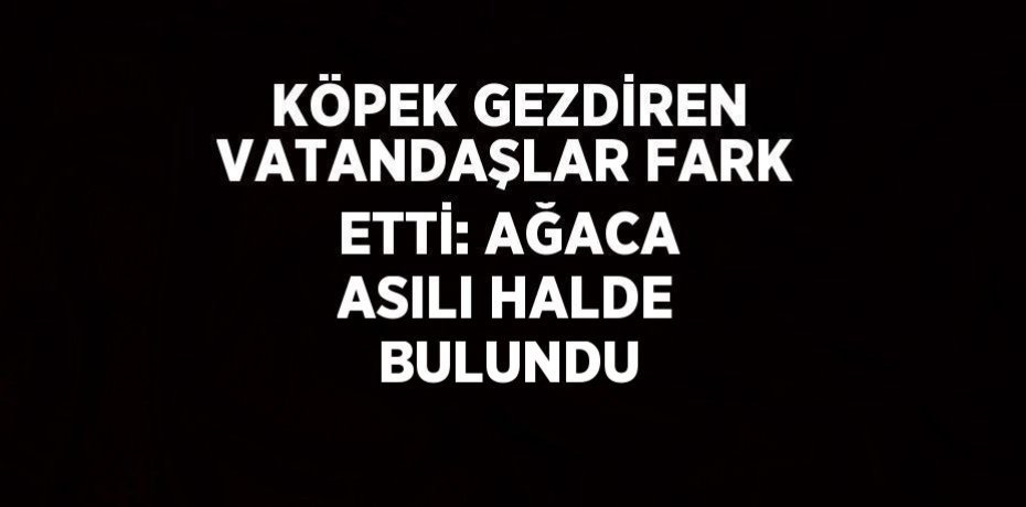 KÖPEK GEZDİREN VATANDAŞLAR FARK ETTİ: AĞACA ASILI HALDE BULUNDU