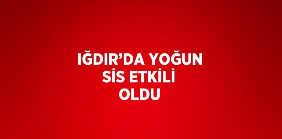 IĞDIR’DA YOĞUN SİS ETKİLİ OLDU