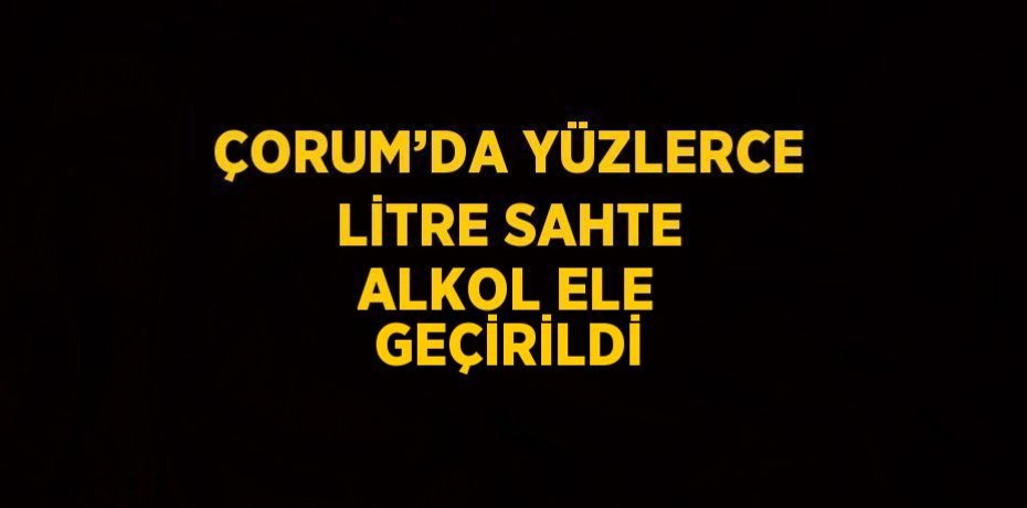 ÇORUM’DA YÜZLERCE LİTRE SAHTE ALKOL ELE GEÇİRİLDİ