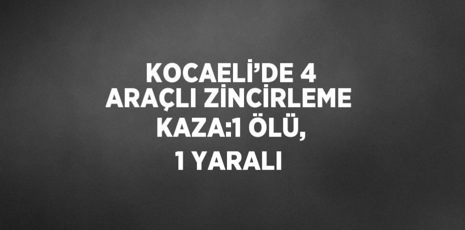KOCAELİ’DE 4 ARAÇLI ZİNCİRLEME KAZA:1 ÖLÜ, 1 YARALI