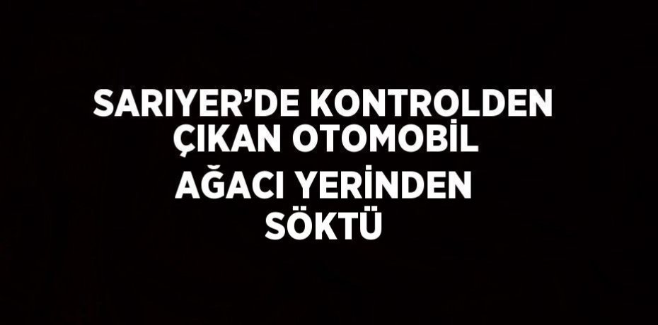 SARIYER’DE KONTROLDEN ÇIKAN OTOMOBİL AĞACI YERİNDEN SÖKTÜ