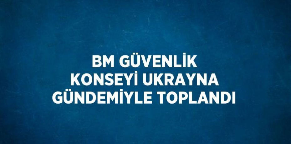 BM GÜVENLİK KONSEYİ UKRAYNA GÜNDEMİYLE TOPLANDI