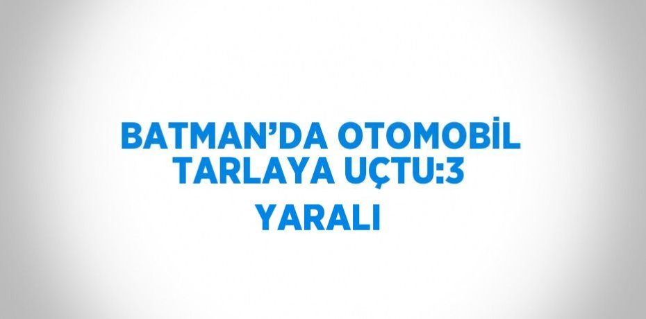 BATMAN’DA OTOMOBİL TARLAYA UÇTU:3 YARALI