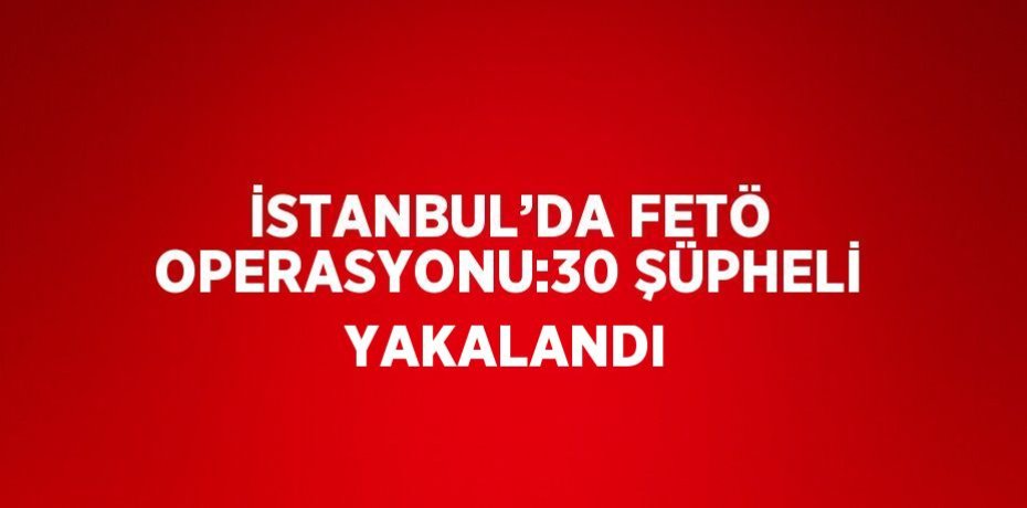 İSTANBUL’DA FETÖ OPERASYONU:30 ŞÜPHELİ YAKALANDI