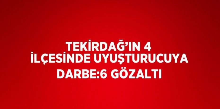 TEKİRDAĞ’IN 4 İLÇESİNDE UYUŞTURUCUYA DARBE:6 GÖZALTI