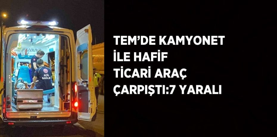 TEM’DE KAMYONET İLE HAFİF TİCARİ ARAÇ ÇARPIŞTI:7 YARALI