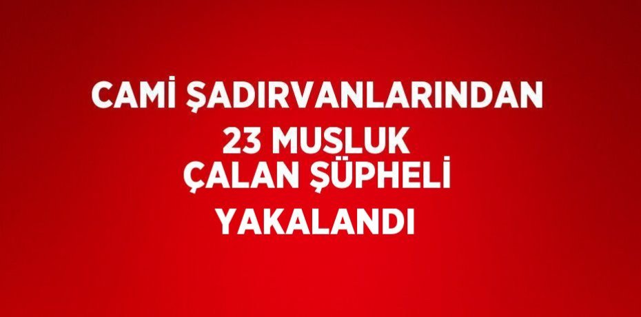 CAMİ ŞADIRVANLARINDAN 23 MUSLUK ÇALAN ŞÜPHELİ YAKALANDI