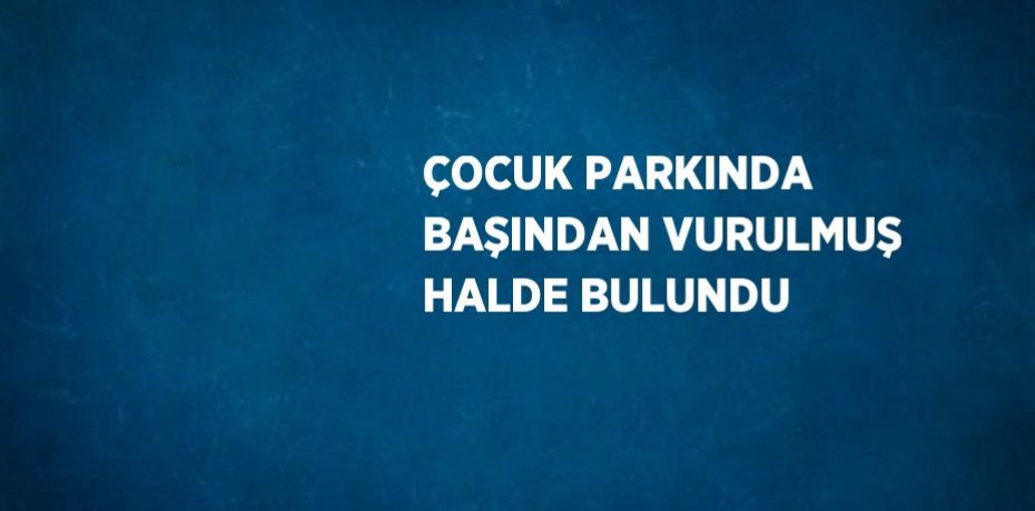 ÇOCUK PARKINDA BAŞINDAN VURULMUŞ HALDE BULUNDU