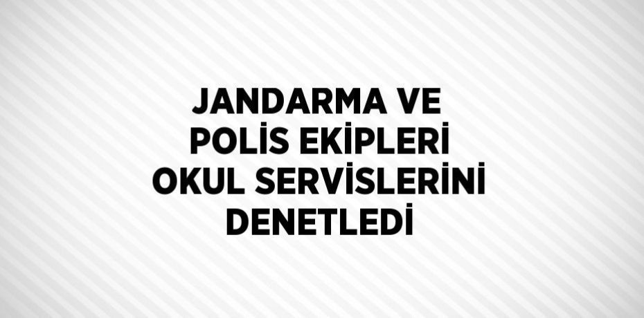 JANDARMA VE POLİS EKİPLERİ OKUL SERVİSLERİNİ DENETLEDİ