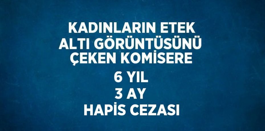 KADINLARIN ETEK ALTI GÖRÜNTÜSÜNÜ ÇEKEN KOMİSERE 6 YIL 3 AY HAPİS CEZASI