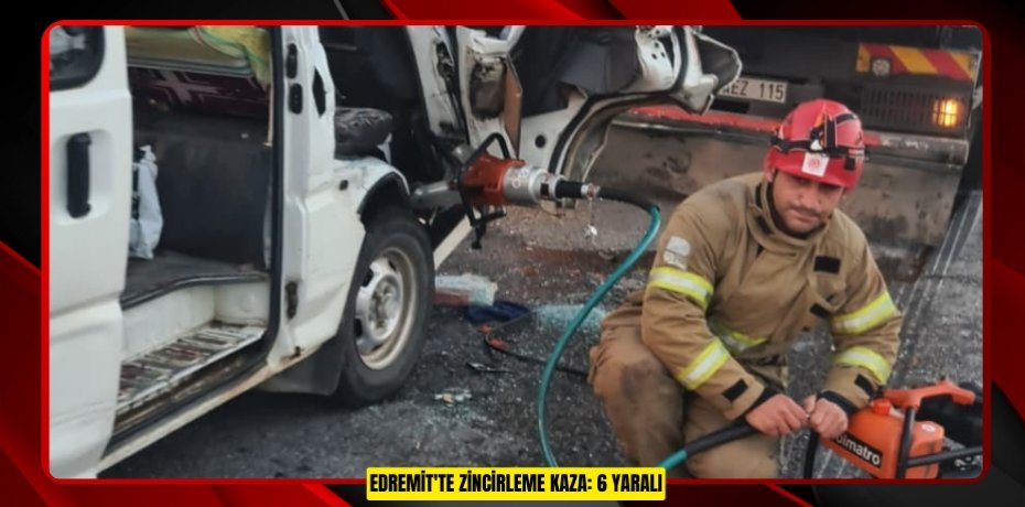 Edremit'te zincirleme kaza: 6 yaralı