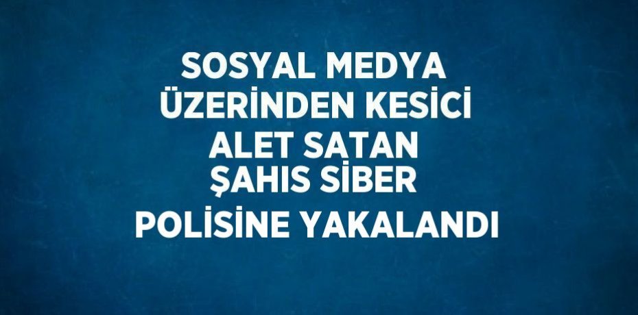 SOSYAL MEDYA ÜZERİNDEN KESİCİ ALET SATAN ŞAHIS SİBER POLİSİNE YAKALANDI