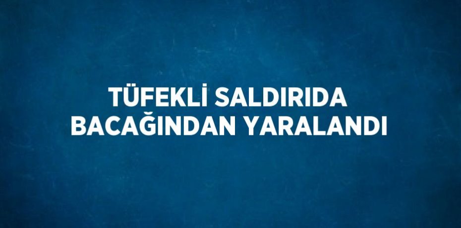 TÜFEKLİ SALDIRIDA BACAĞINDAN YARALANDI