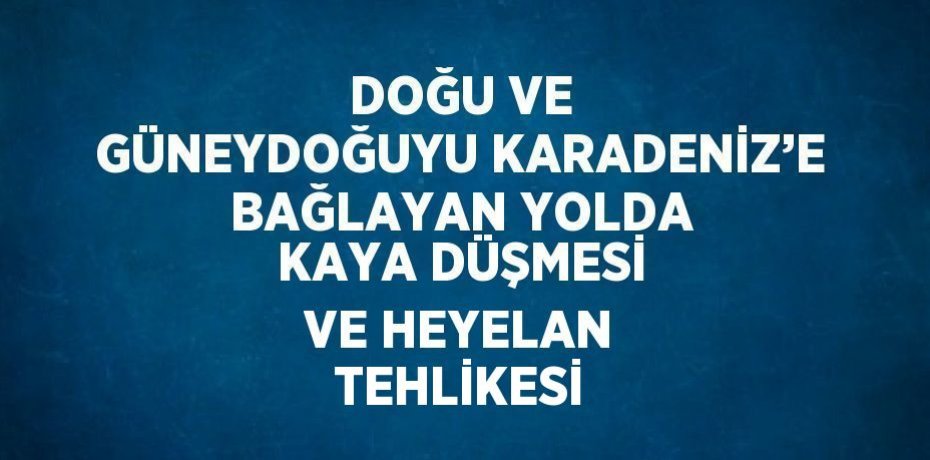 DOĞU VE GÜNEYDOĞUYU KARADENİZ’E BAĞLAYAN YOLDA KAYA DÜŞMESİ VE HEYELAN TEHLİKESİ
