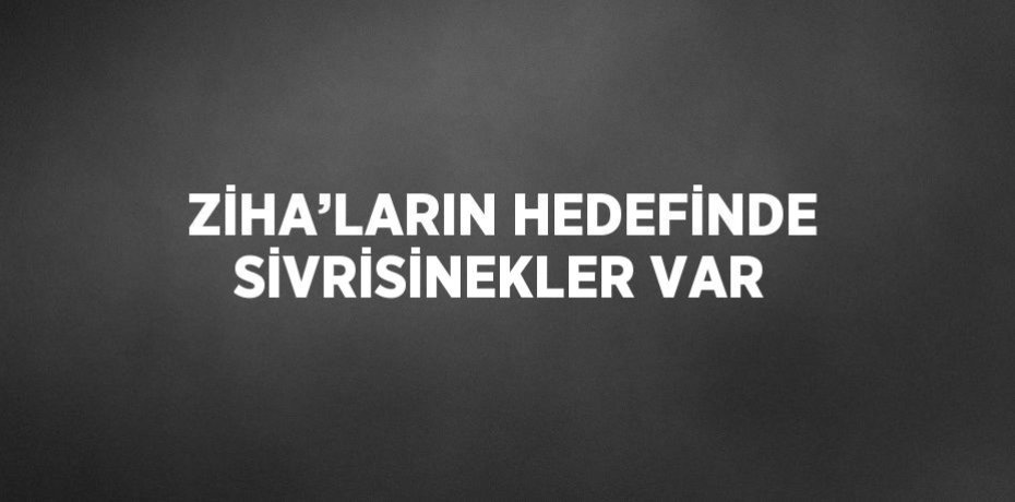 ZİHA’LARIN HEDEFİNDE SİVRİSİNEKLER VAR