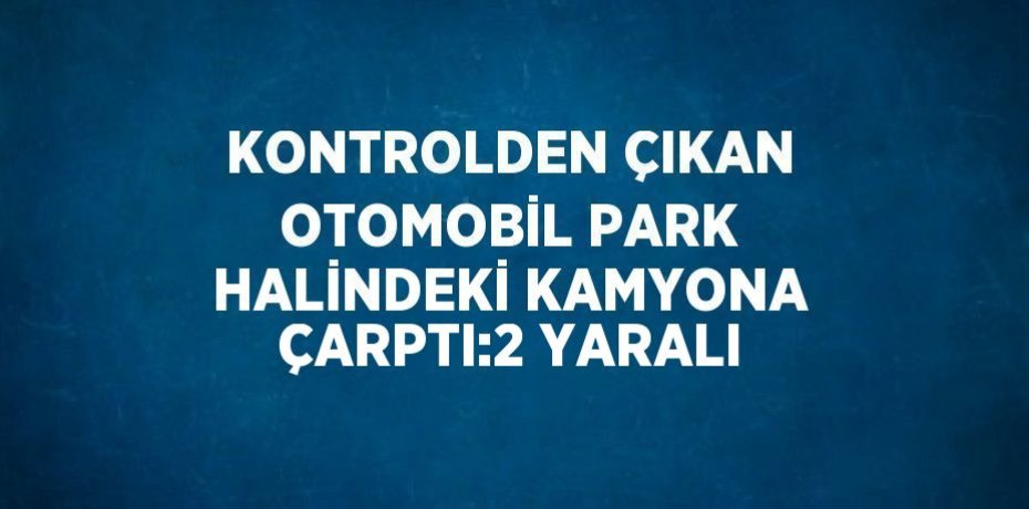 KONTROLDEN ÇIKAN OTOMOBİL PARK HALİNDEKİ KAMYONA ÇARPTI:2 YARALI