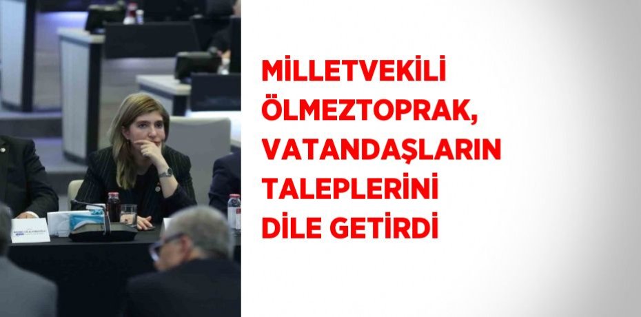 MİLLETVEKİLİ ÖLMEZTOPRAK, VATANDAŞLARIN TALEPLERİNİ DİLE GETİRDİ