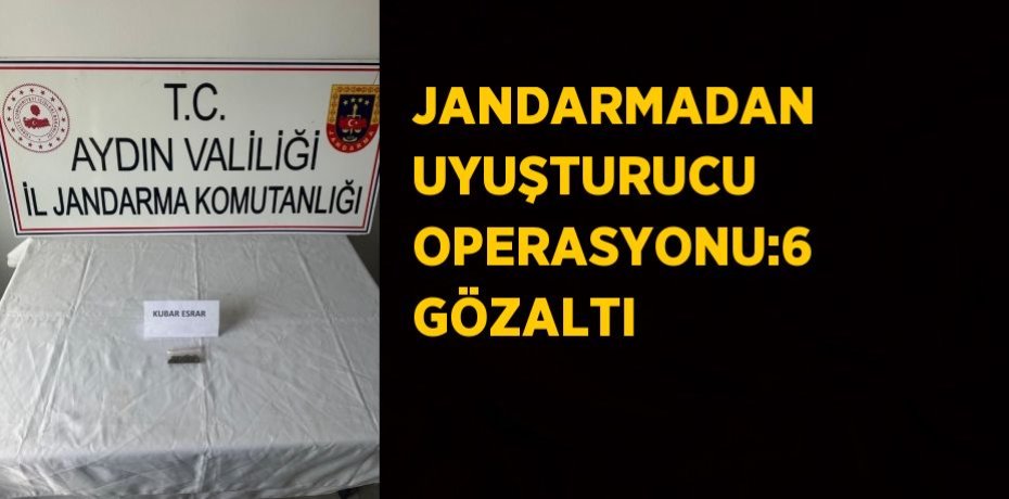 JANDARMADAN UYUŞTURUCU OPERASYONU:6 GÖZALTI