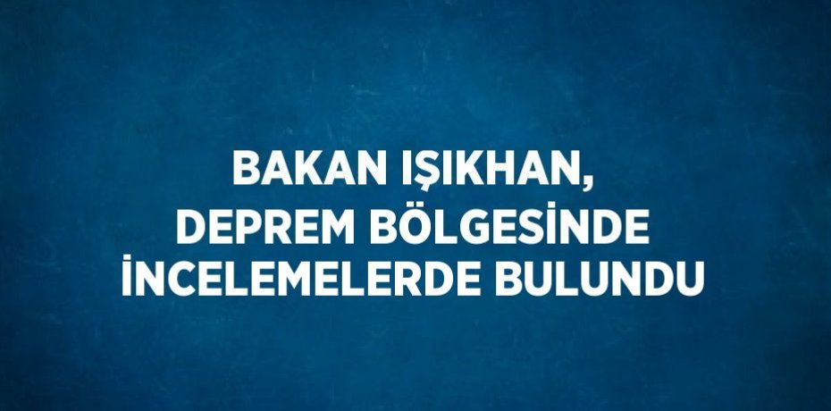 BAKAN IŞIKHAN, DEPREM BÖLGESİNDE İNCELEMELERDE BULUNDU