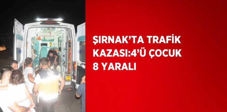 ŞIRNAK’TA TRAFİK KAZASI:4’Ü ÇOCUK 8 YARALI