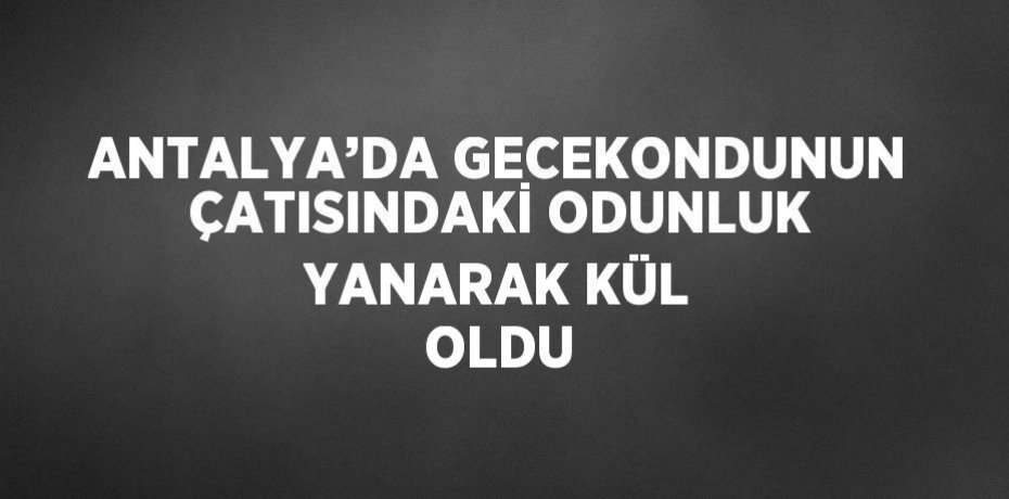 ANTALYA’DA GECEKONDUNUN ÇATISINDAKİ ODUNLUK YANARAK KÜL OLDU