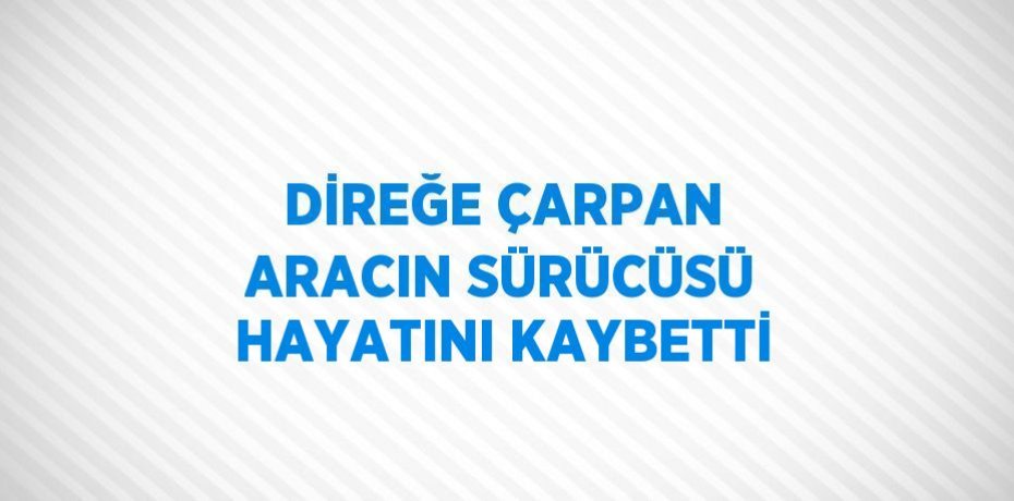 DİREĞE ÇARPAN ARACIN SÜRÜCÜSÜ HAYATINI KAYBETTİ