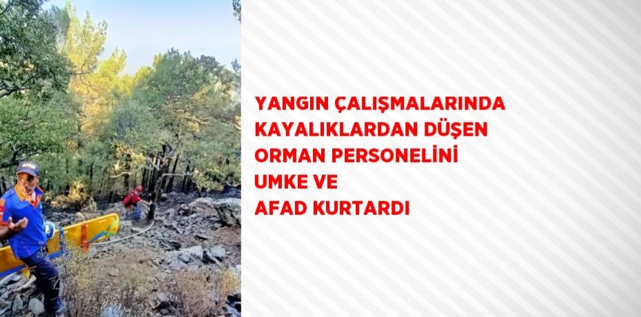 YANGIN ÇALIŞMALARINDA KAYALIKLARDAN DÜŞEN ORMAN PERSONELİNİ UMKE VE AFAD KURTARDI