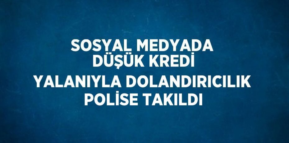 SOSYAL MEDYADA DÜŞÜK KREDİ YALANIYLA DOLANDIRICILIK POLİSE TAKILDI