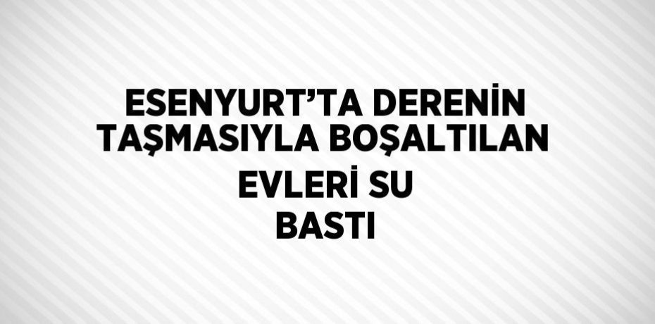 ESENYURT’TA DERENİN TAŞMASIYLA BOŞALTILAN EVLERİ SU BASTI