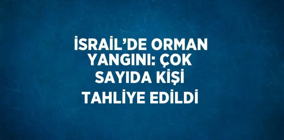 İSRAİL’DE ORMAN YANGINI: ÇOK SAYIDA KİŞİ TAHLİYE EDİLDİ