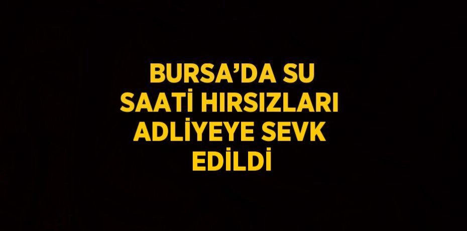 BURSA’DA SU SAATİ HIRSIZLARI ADLİYEYE SEVK EDİLDİ