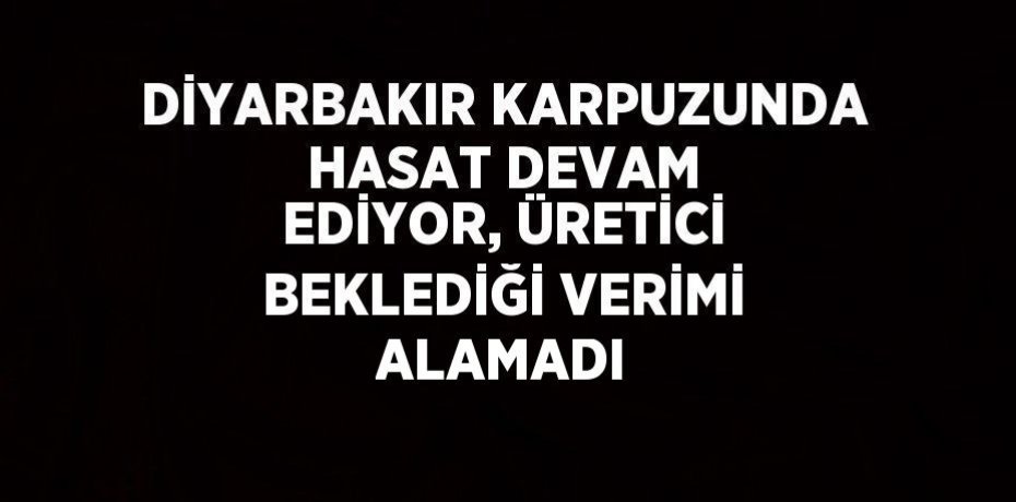 DİYARBAKIR KARPUZUNDA HASAT DEVAM EDİYOR, ÜRETİCİ BEKLEDİĞİ VERİMİ ALAMADI