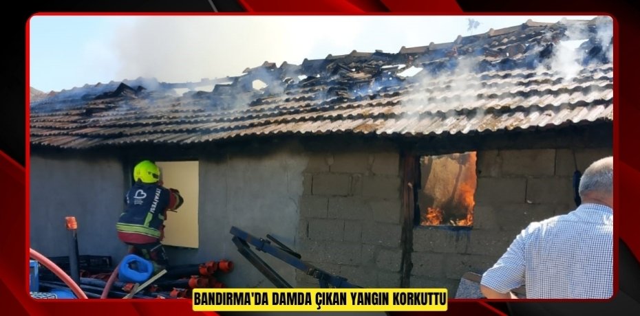 Bandırma'da damda çıkan yangın korkuttu  
