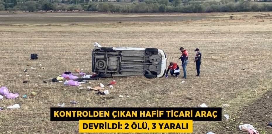 Kontrolden çıkan hafif ticari araç devrildi: 2 ölü, 3 yaralı