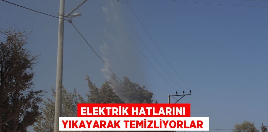 Elektrik hatlarını yıkayarak temizliyorlar