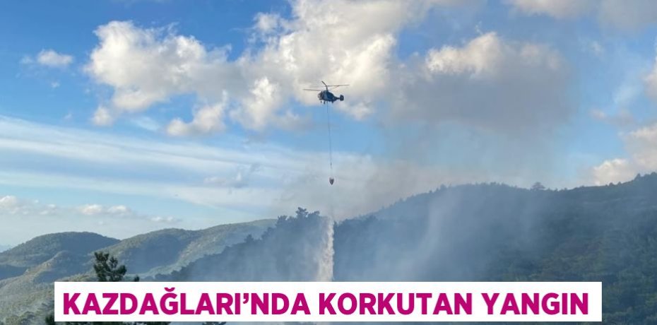 KAZDAĞLARI’NDA KORKUTAN YANGIN