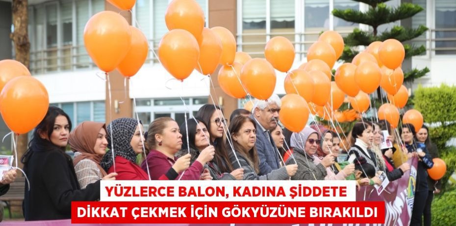 Yüzlerce balon, kadına şiddete dikkat çekmek için gökyüzüne bırakıldı