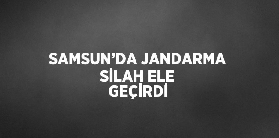 SAMSUN’DA JANDARMA SİLAH ELE GEÇİRDİ