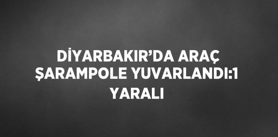 DİYARBAKIR’DA ARAÇ ŞARAMPOLE YUVARLANDI:1 YARALI