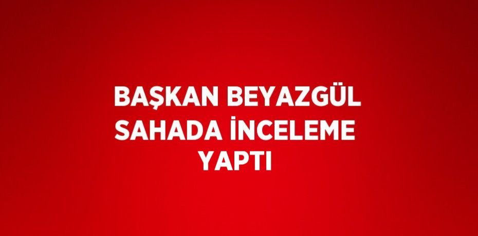 BAŞKAN BEYAZGÜL SAHADA İNCELEME YAPTI