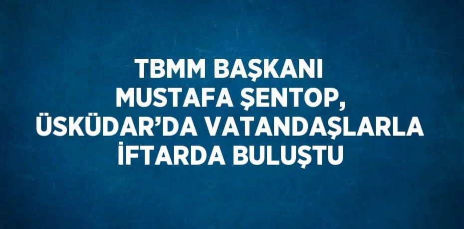 TBMM BAŞKANI MUSTAFA ŞENTOP, ÜSKÜDAR’DA VATANDAŞLARLA İFTARDA BULUŞTU
