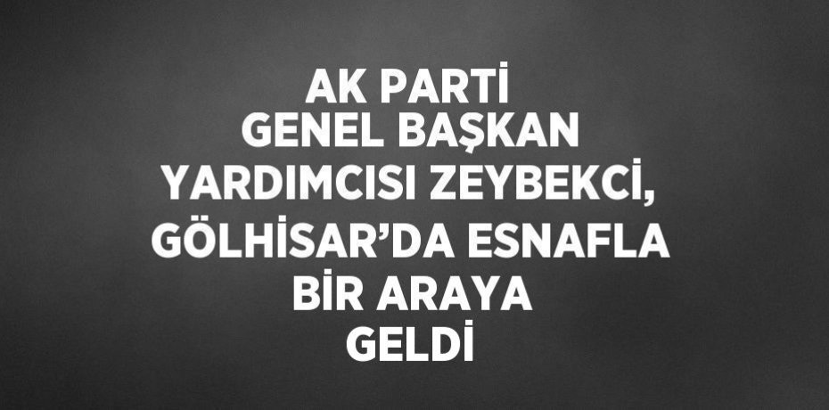 AK PARTİ GENEL BAŞKAN YARDIMCISI ZEYBEKCİ, GÖLHİSAR’DA ESNAFLA BİR ARAYA GELDİ