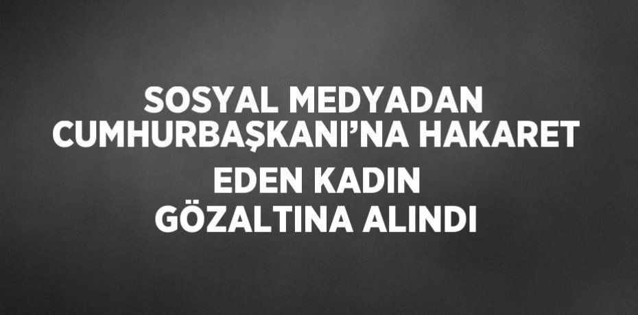 SOSYAL MEDYADAN CUMHURBAŞKANI’NA HAKARET EDEN KADIN GÖZALTINA ALINDI
